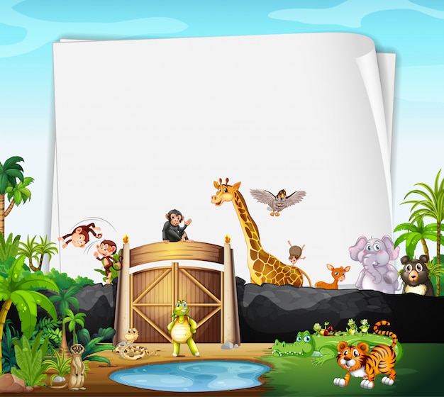 Download Border template with cute animals | Free Vector