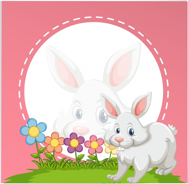 Download Border template with cute bunny Vector | Free Download