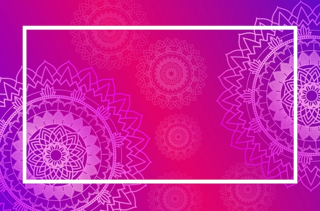 Download Border template with mandala pattern in pink Vector | Free ...