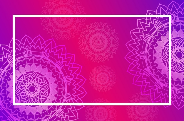 Download Border template with mandala pattern in pink Vector | Free Download