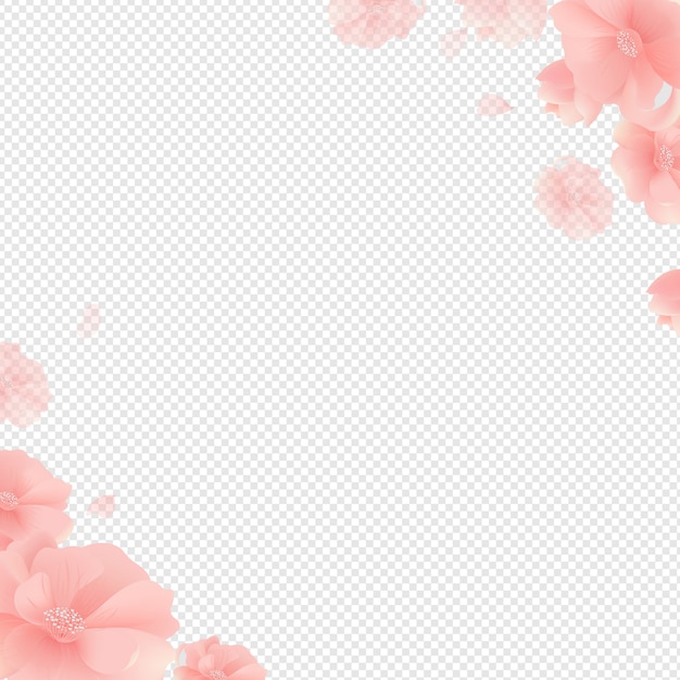Border with flowers and transparent background Vector | Premium Download