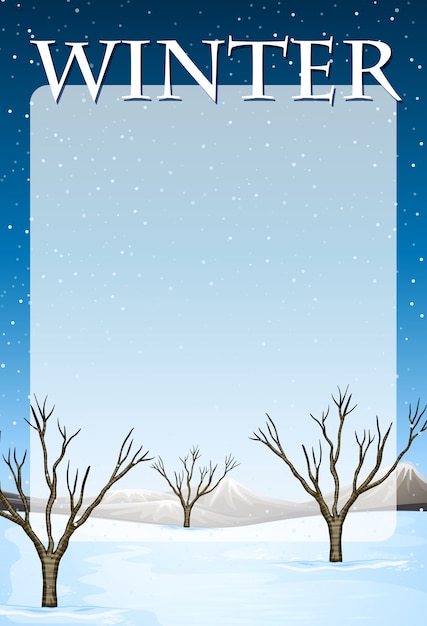 Download Border with winter theme | Free Vector