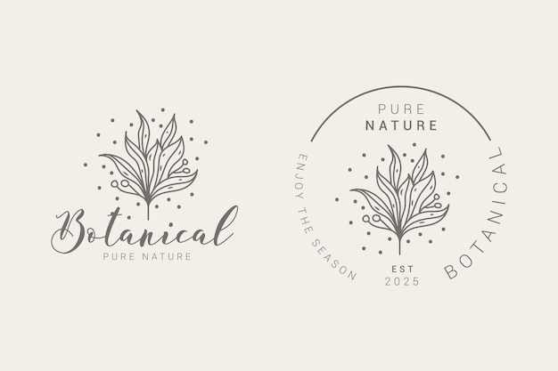 Premium Vector | Botanical hand drawn floral logo templates