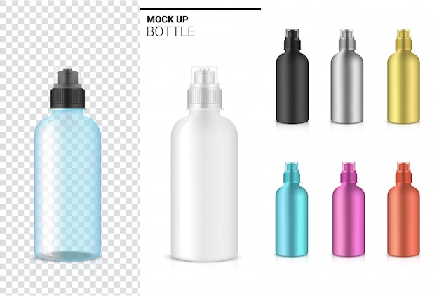 Download Bottle 3d mockup realistic transparent plastic shaker in ...