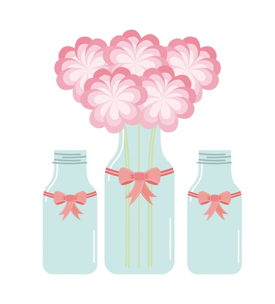 Premium Vector | Bottle and flower