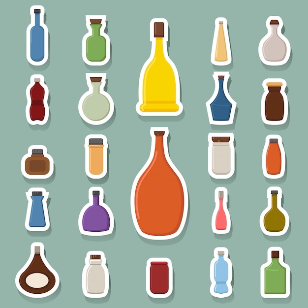 Bottle icons | Premium Vector