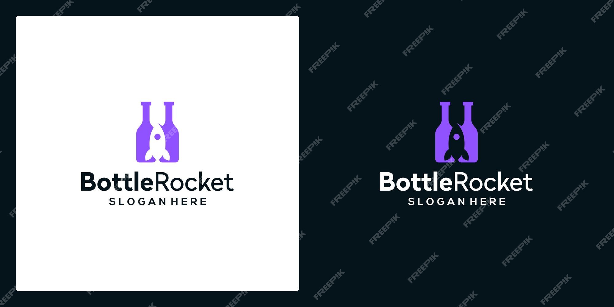 Premium Vector | Bottle and rocket logo vector icon illustration