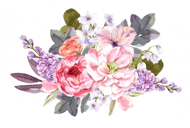 Premium Vector | A bouquet of flowers