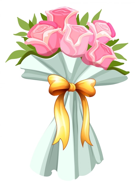 A bouquet of pink roses | Free Vector