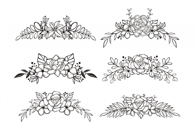 Premium Vector | Bouquet set design