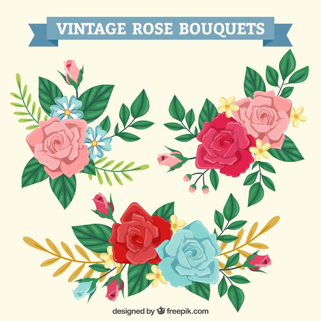 Bouquets of vintage roses