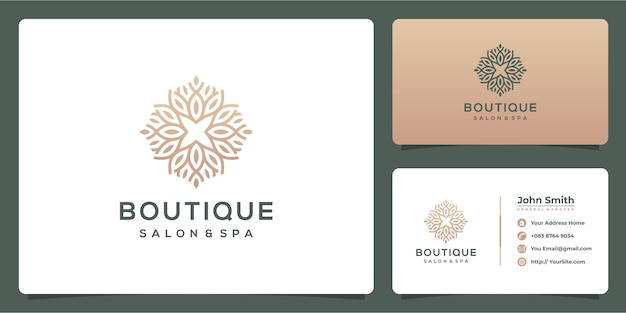 Premium Vector | Boutique salon and spa luxury logo with business card ...