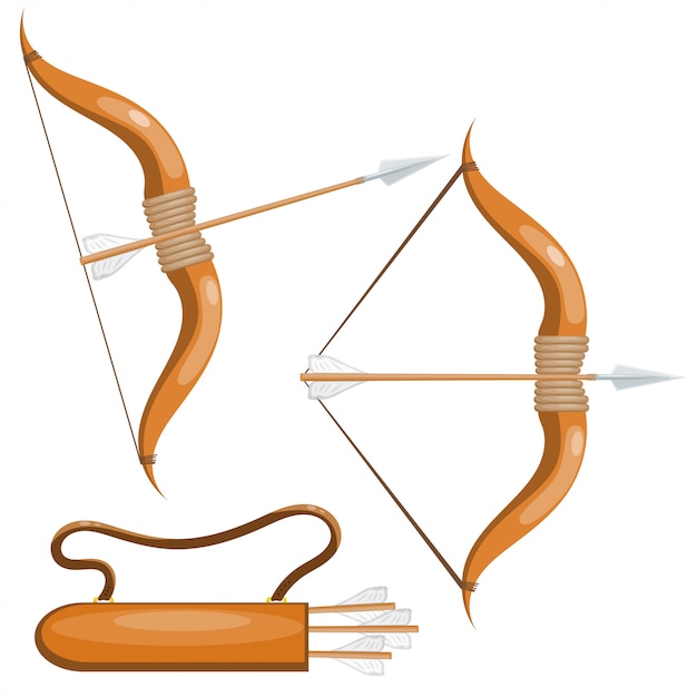 弓と矢と矢筒の矢 プレミアムベクター