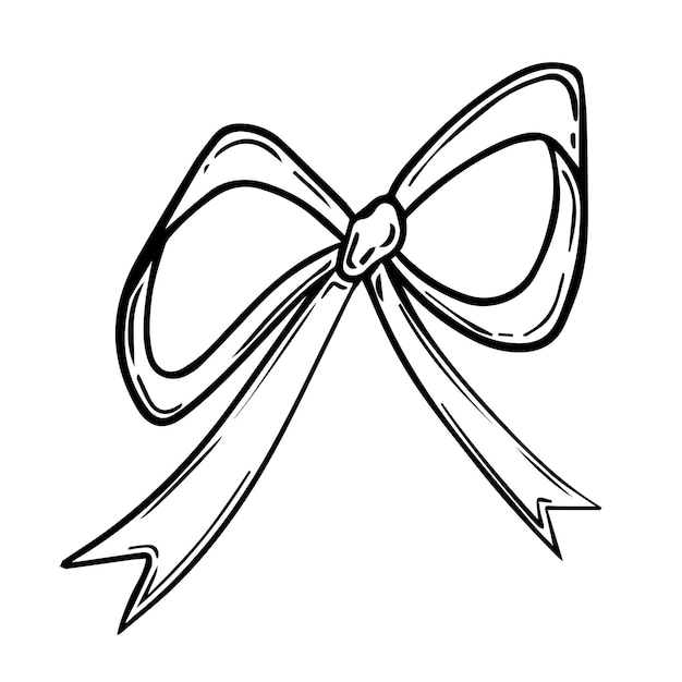 Premium Vector | Bow doodle linear