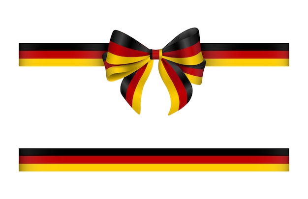 Premium Vector Bow And Ribbon With German Flag Colors