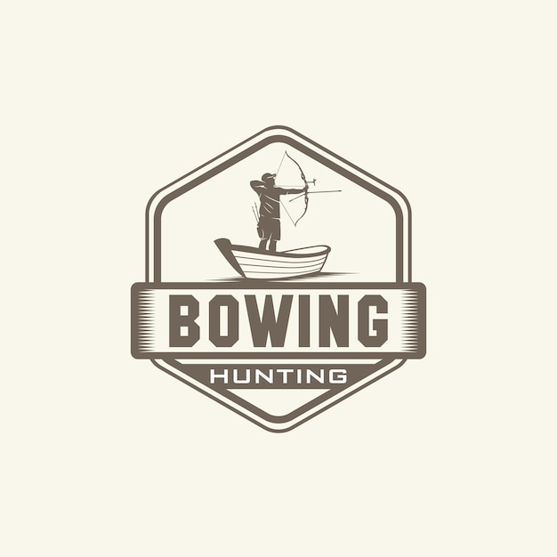 Premium Vector | Bowing hunting logo