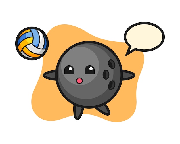 Download Free Bowling Ball Cartoon Is Playing Volleyball Premium Vector Use our free logo maker to create a logo and build your brand. Put your logo on business cards, promotional products, or your website for brand visibility.