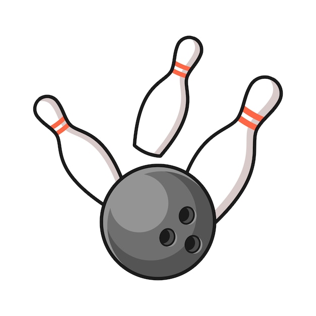 Premium Vector | Bowling ball hitting the pins illustration