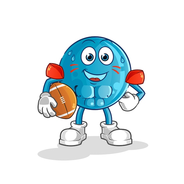 Premium Vector Bowling Ball Playing Rugby Character Cartoon Mascot