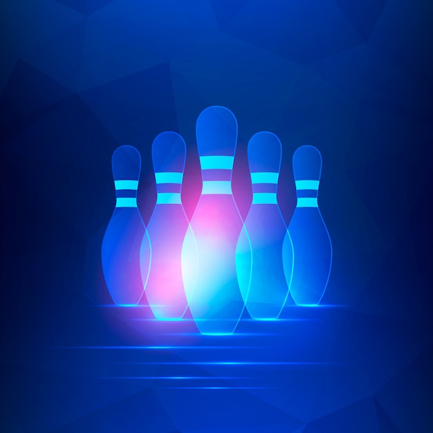 Premium Vector | Bowling club banner with bowling pins.
