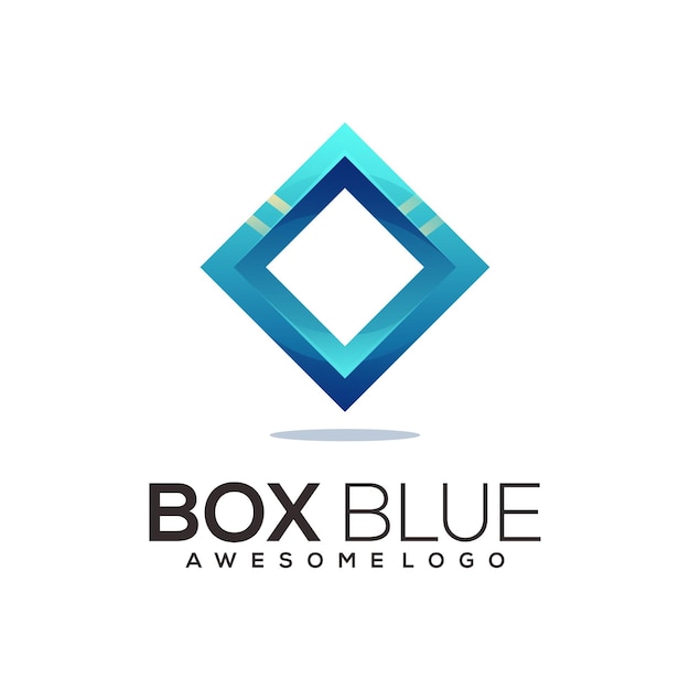 Premium Vector | Box blue logo colorful gradient