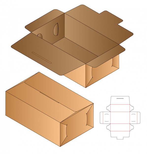 Box cut out template, die cut template design. | Premium Vector