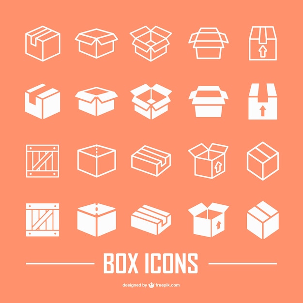 Premium Vector Box Flat Icons Collection