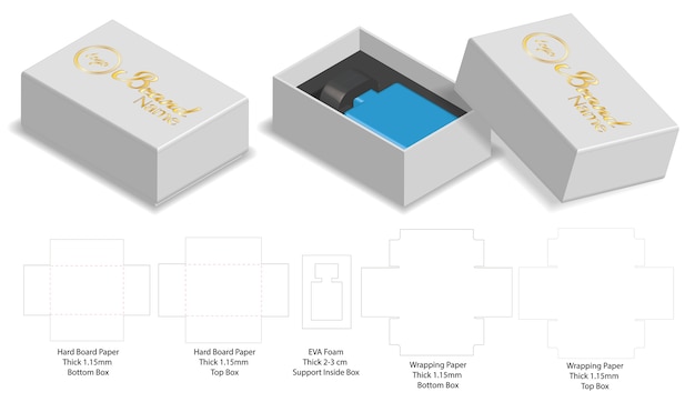 Download Box packaging die cut template 3d mock-up | Premium Vector