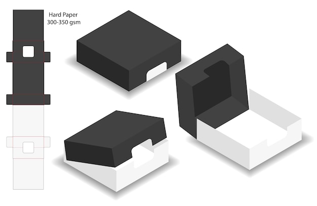 Box packaging die cut template design. 3d mock-up Vector ...