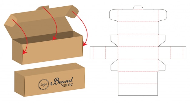 Download Premium Vector | Box packaging die cut template design. 3d mock-up