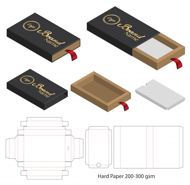 Download Box packaging die cut template design. 3d mock-up Vector ...