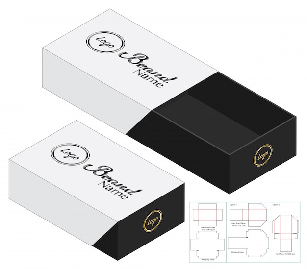 Download Box packaging die cut template design. 3d mock-up | Premium Vector