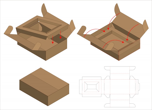 Download Premium Vector | Box packaging die cut template design. 3d ...