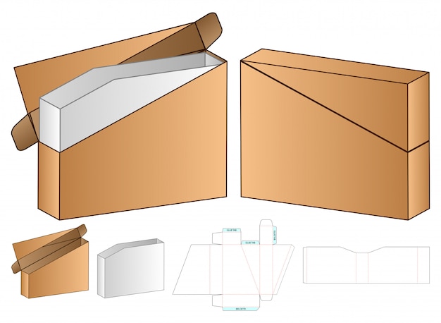 Download Box packaging die cut template design. 3d mock-up Vector ...