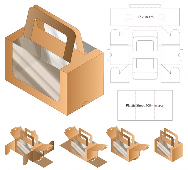 Download Box packaging die cut template design. 3d mock-up Vector ...