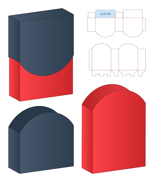 Download Premium Vector | Box packaging die cut template design mockup