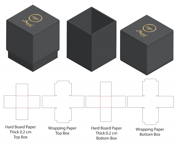 Premium Vector Box packaging die cut template design