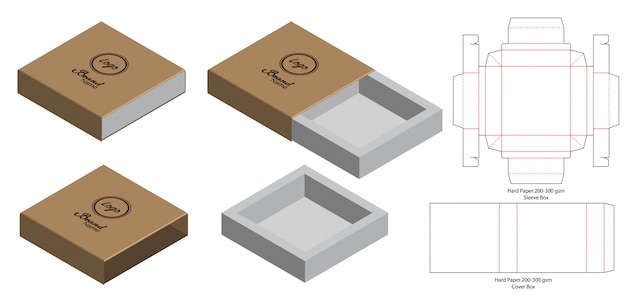 Box packaging die cut template design Premium Vector