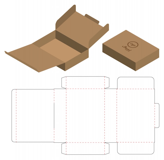 Premium Vector Box packaging die cut template design