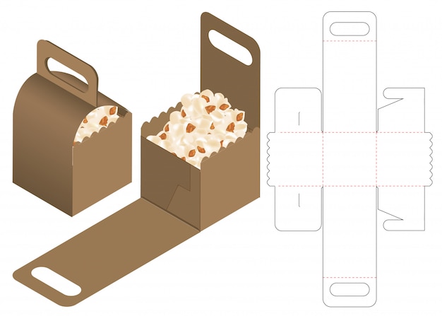  Box  packaging  die  cut template  design Premium Vector