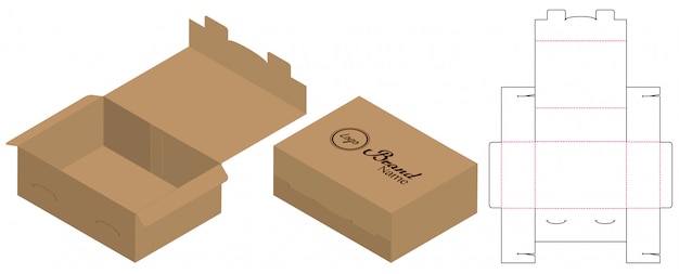 Download Box packaging die cut template design | Premium Vector