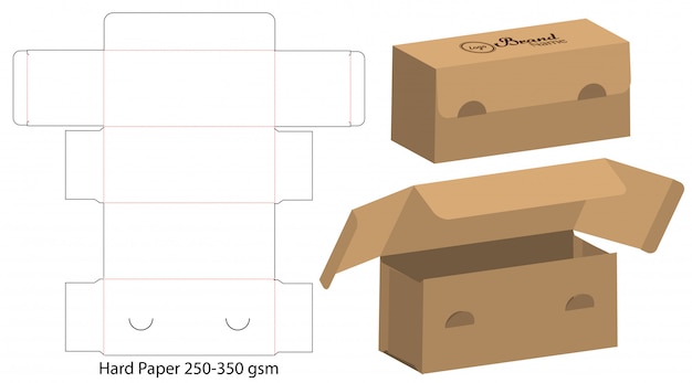 Download Box packaging die cut template design Vector | Premium ...