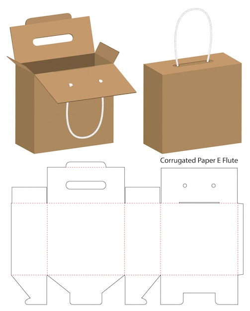 Box packaging die cut template design Premium Vector