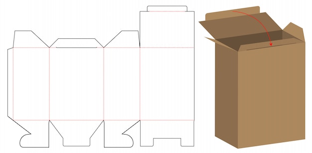 Premium Vector Box  packaging  die cut template design