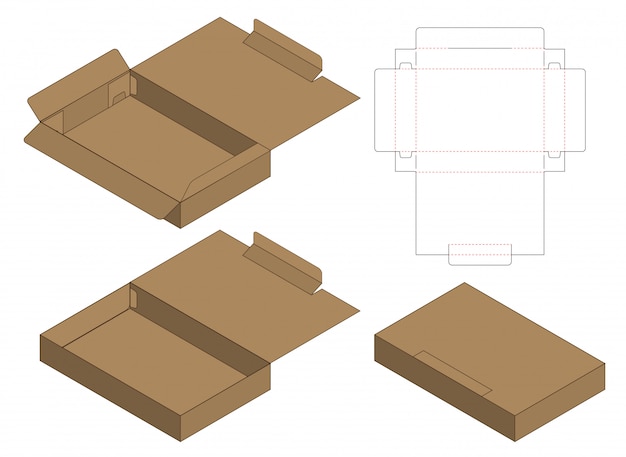 Premium Vector | Box packaging die cut template design