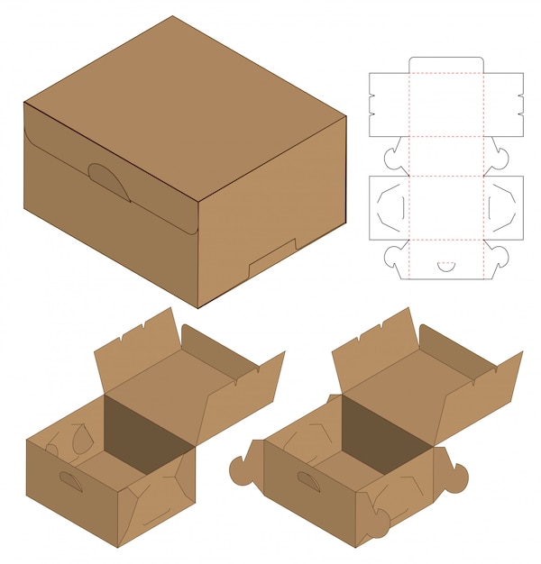 Premium Vector | Box packaging die cut template design