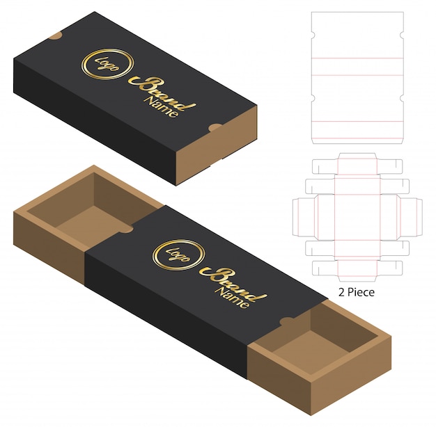 Box packaging die cut template design Premium Vector