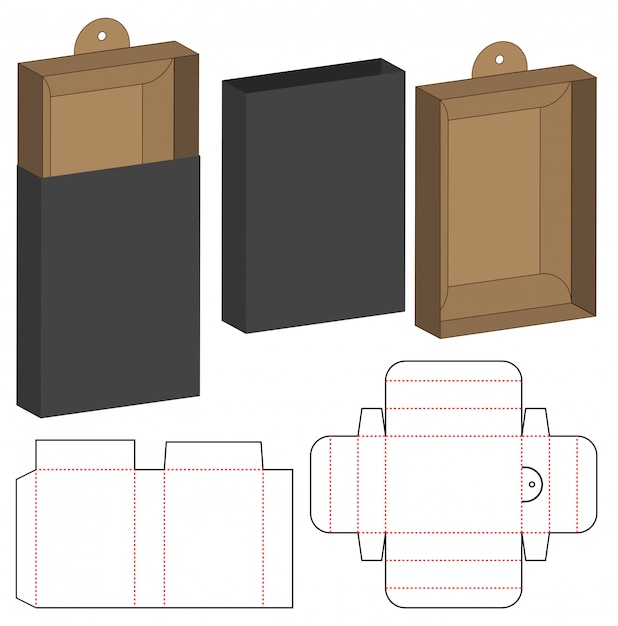  Box  packaging  die cut template design Vector Premium 