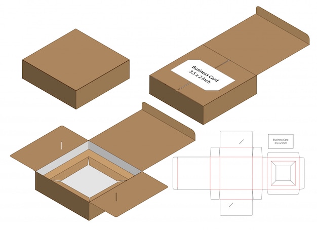 Premium Vector | Box packaging die cut template design.