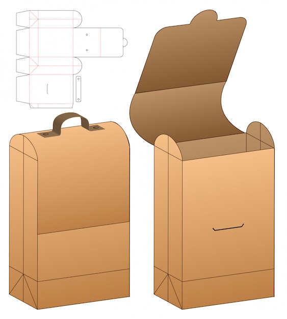 Box packaging die cut template design Premium Vector